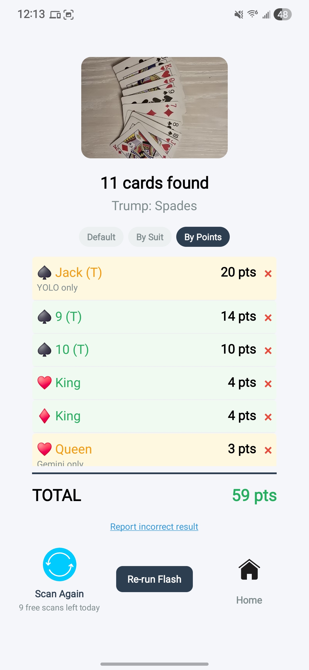 Belotrix App Screenshot - Trump Selection
